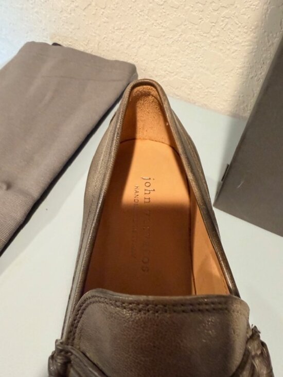 John Varvatos Hawthorne Chain Loafer Men’s 8.5 Brown Italian Leather Slip On Sho main image 4